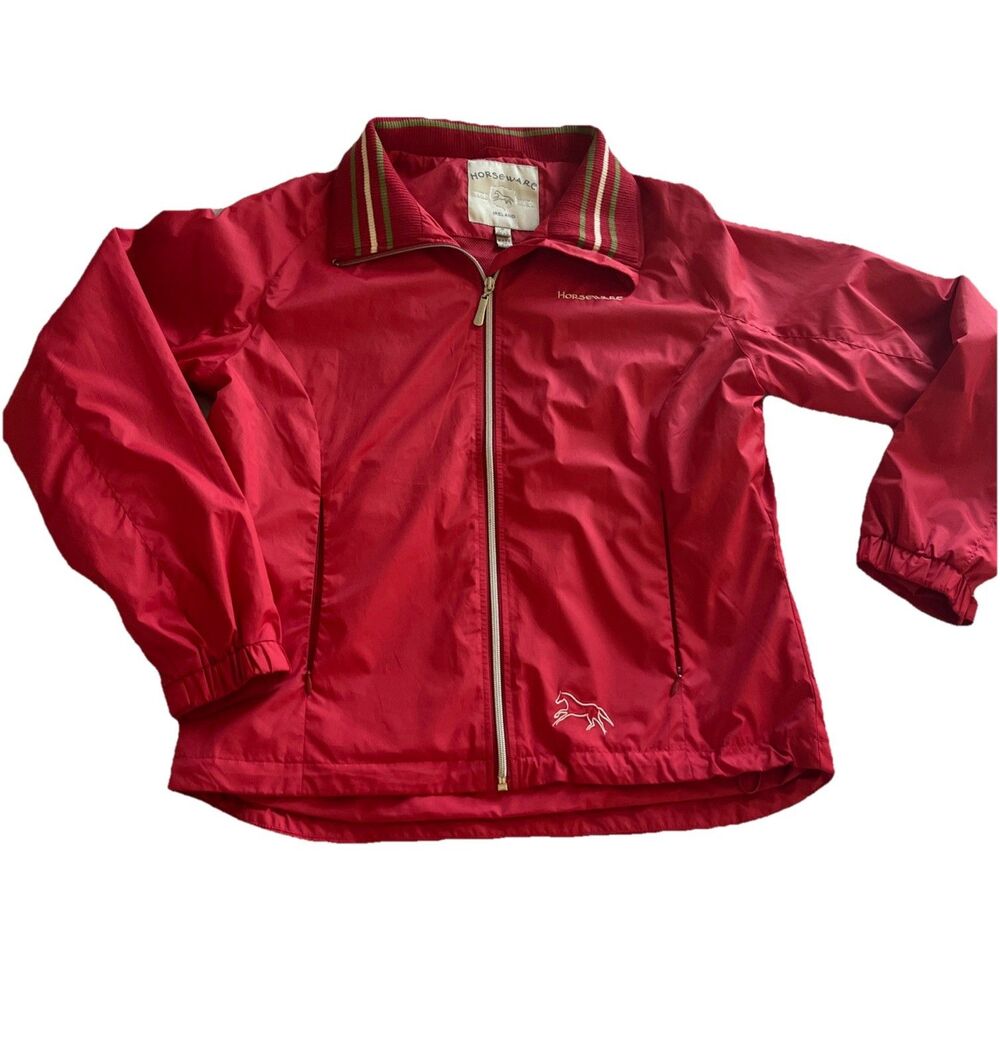 Horseware Ireland Equestrian Windbreaker Zip Red Jacket Women’s Medium